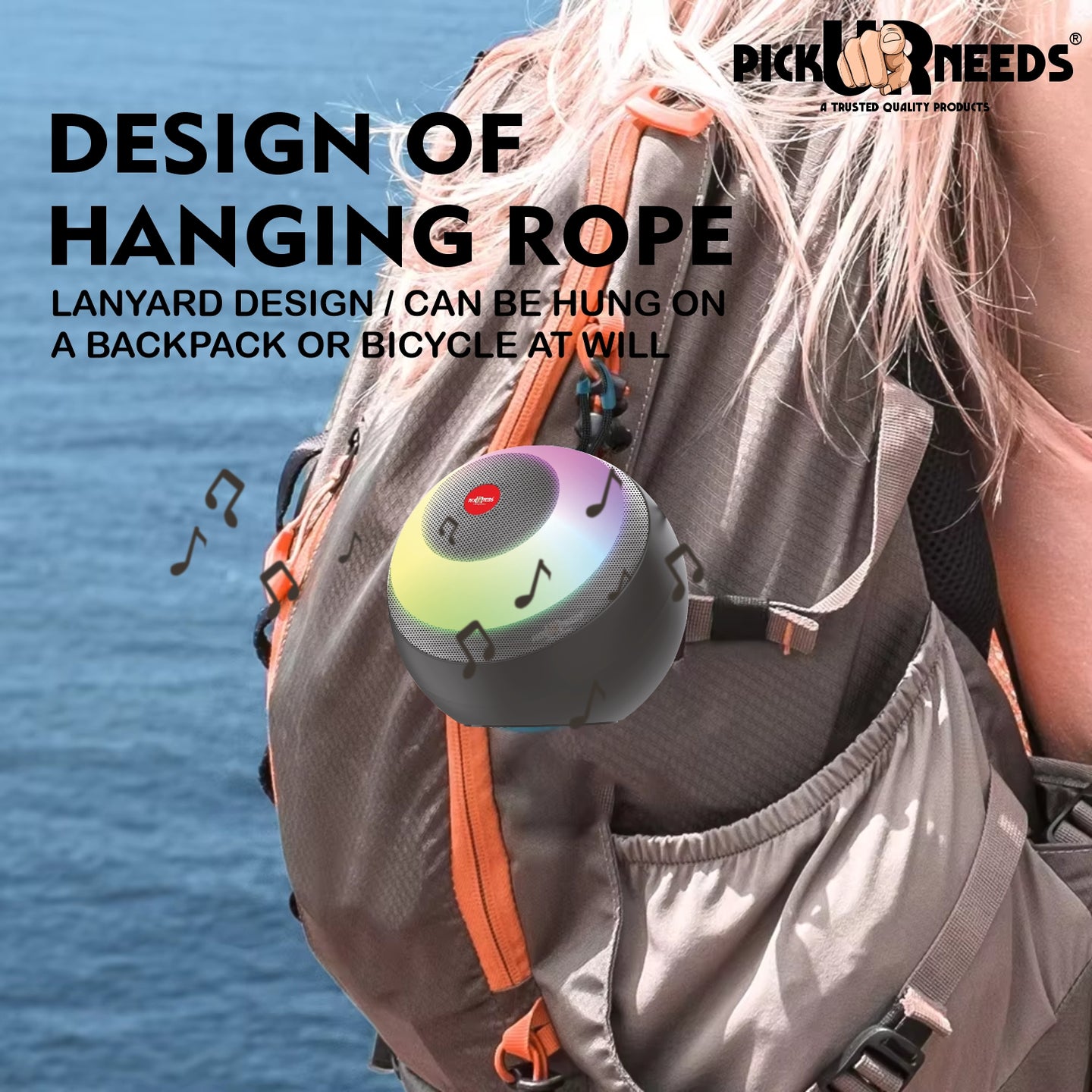 Pick Ur Needs Compact Rechargebale Wireless Speaker, RGB LED, 5W Bluetooth Speaker  (Blue)